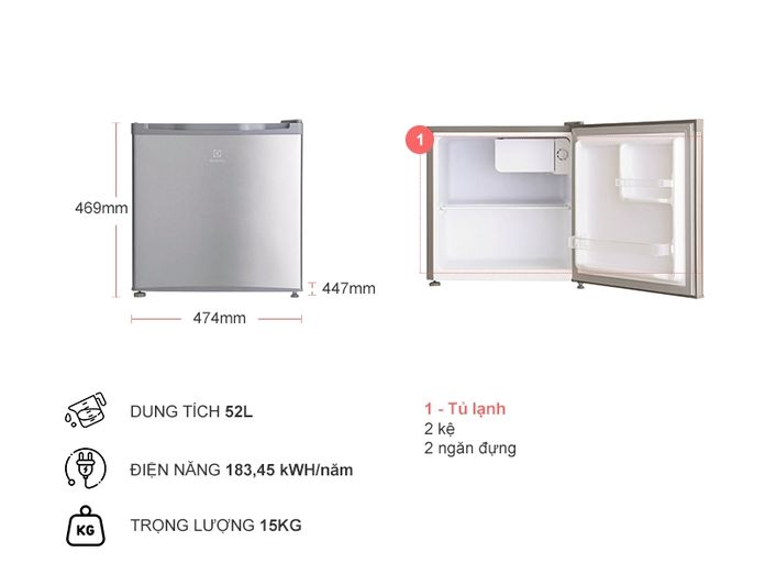 Tủ lạnh ELECTROLUX EUM0500SB