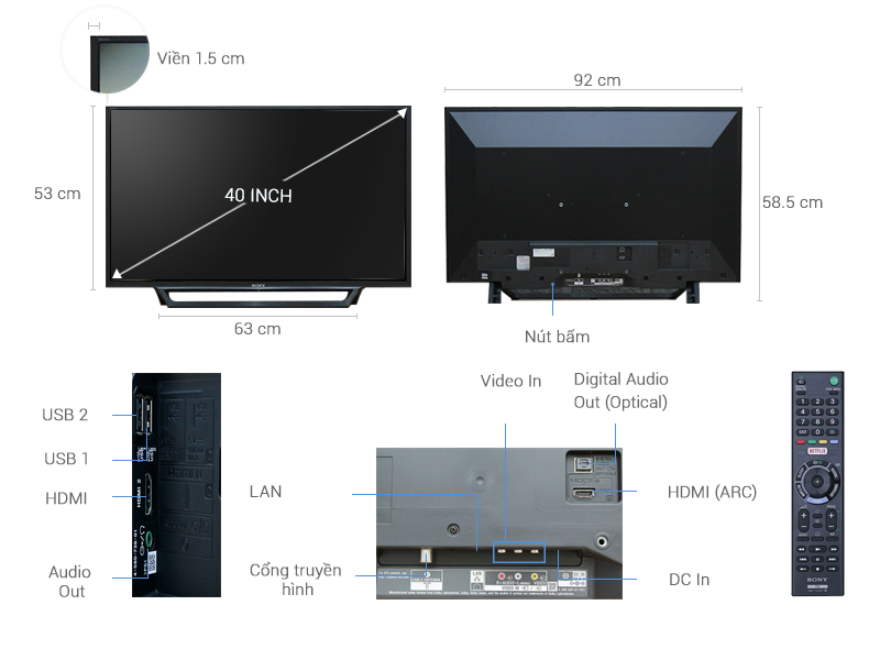 Smart Tivi Sony 40 inch KDL-40W650D