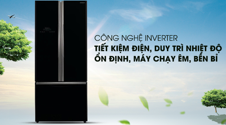 Tủ lạnh Hitachi Inverter 429 lít R-WB545PGV2(sản phẩm có 3 màu đen và nâu màu kem)