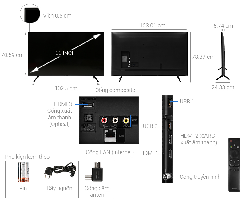Smart Tivi QLED Samsung 4K 55 inch QA55Q65T