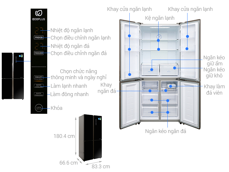 Tủ lạnh Aqua Inverter AQR-IG525AM