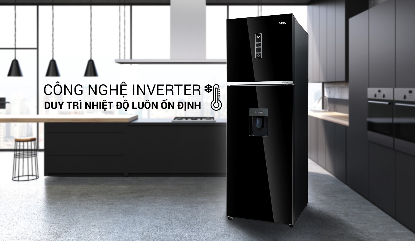 Tủ lạnh AQUA Inverter 345/318 lít AQR-T369FA(WGB)