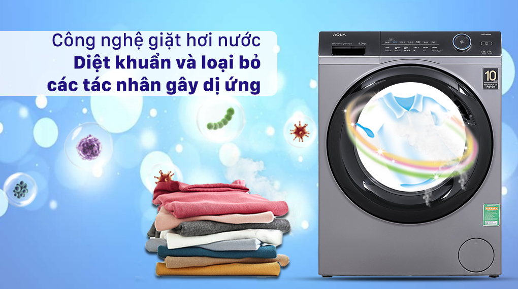 Máy giặt Aqua Inverter 9.0 KG AQD-A900F S Mới 2021