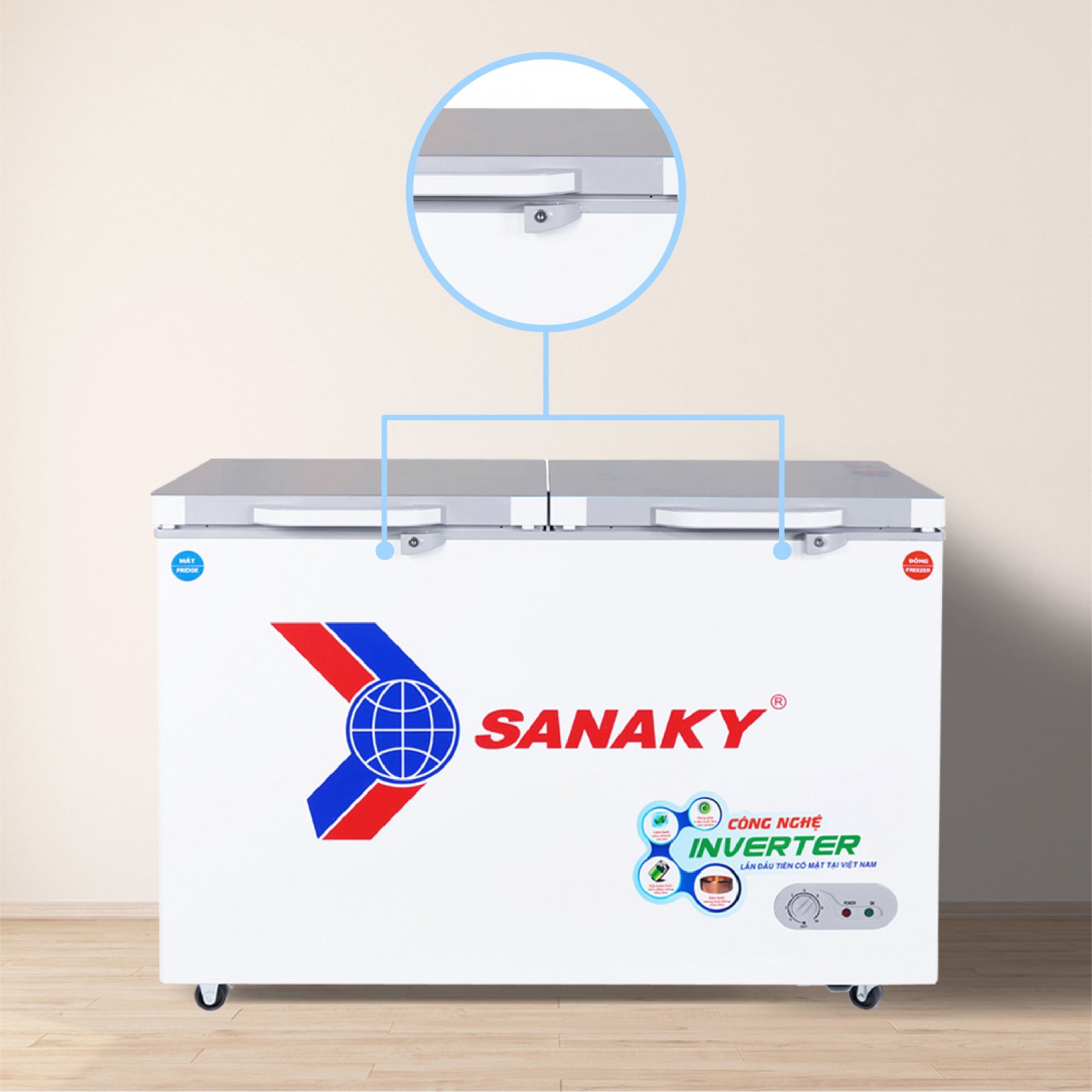 Tủ Đông mặt kính cường lực Sanaky VH-4099W4K 400 Lít