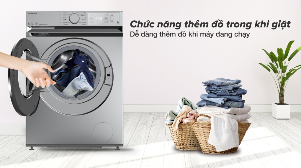 Máy giặt Toshiba TW-BL105A4V(SS) - thêm đồ trong khi giặt
