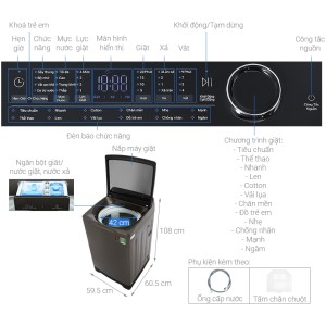Máy giặt Aqua Inverter 15 kg AQW- DR150UGT S