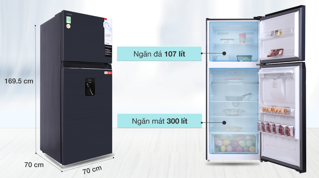 Tủ lạnh Toshiba GR-RT535WE-PMV - dung tích lớn