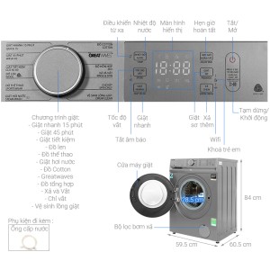 Máy giặt Toshiba inverter 10.5 kg TW-BL115A2V(SS)