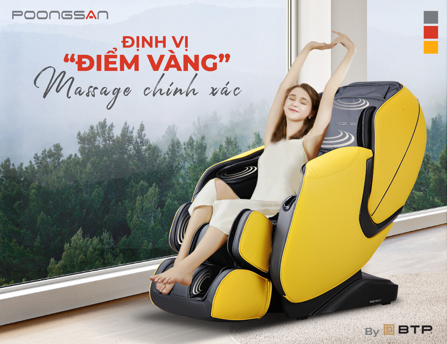 Ghế massage Poongsan MCP-202 - xác định đúng vị trí huyệt