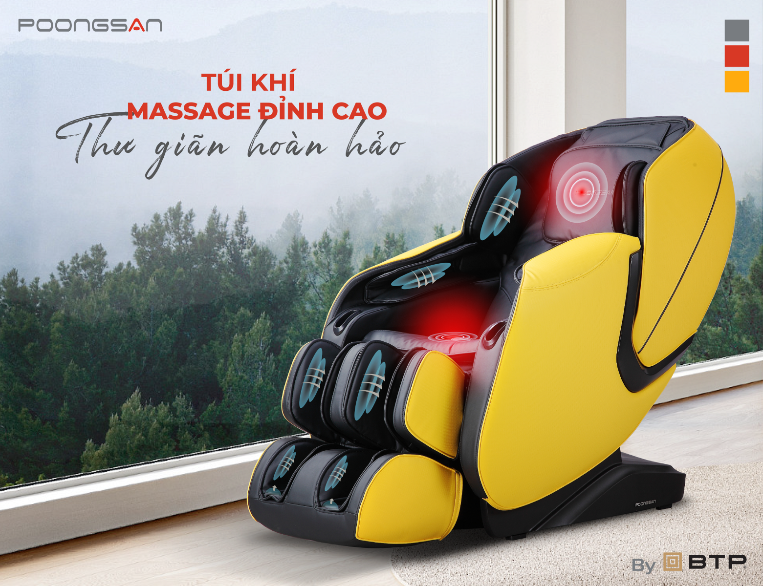 Ghế massage Poongsan MCP-202 - massage bằng túi khí chuyên dụng