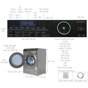 Máy giặt sấy Aqua Inverter 10 kg AQD-AH1000G.PS