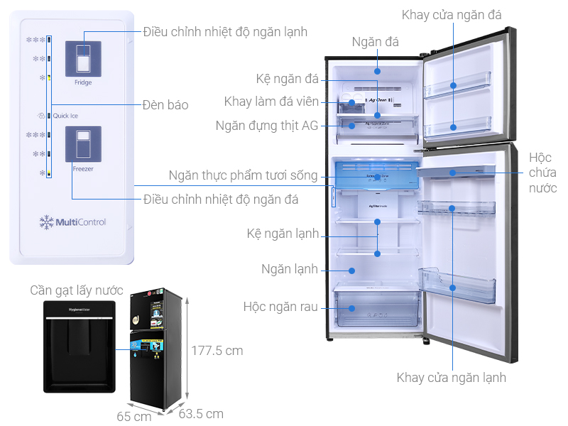 Tủ lạnh Panasonic NR-TL381GPKV (nguồn: internet)