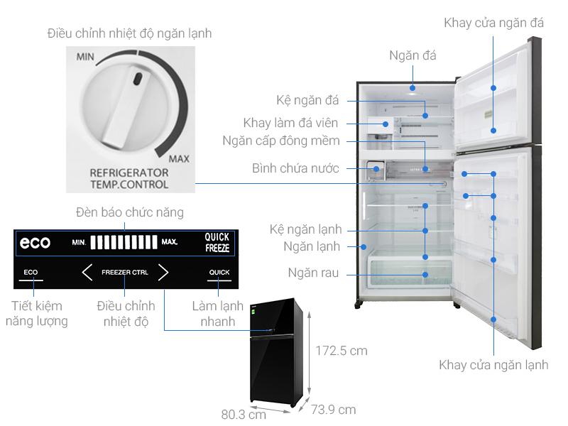 Tủ lạnh Toshiba Inverter 555 lít GR-AG58VA XK