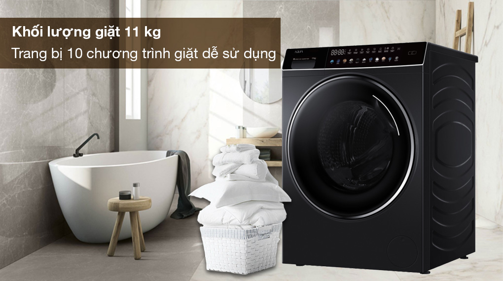Máy giặt Aqua Inverter 11 kg AQD-DDW1100J BK