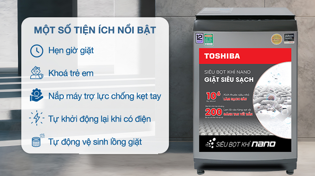 Máy giặt Toshiba Inverter 12 kg AW-DUK1300KV(SG)