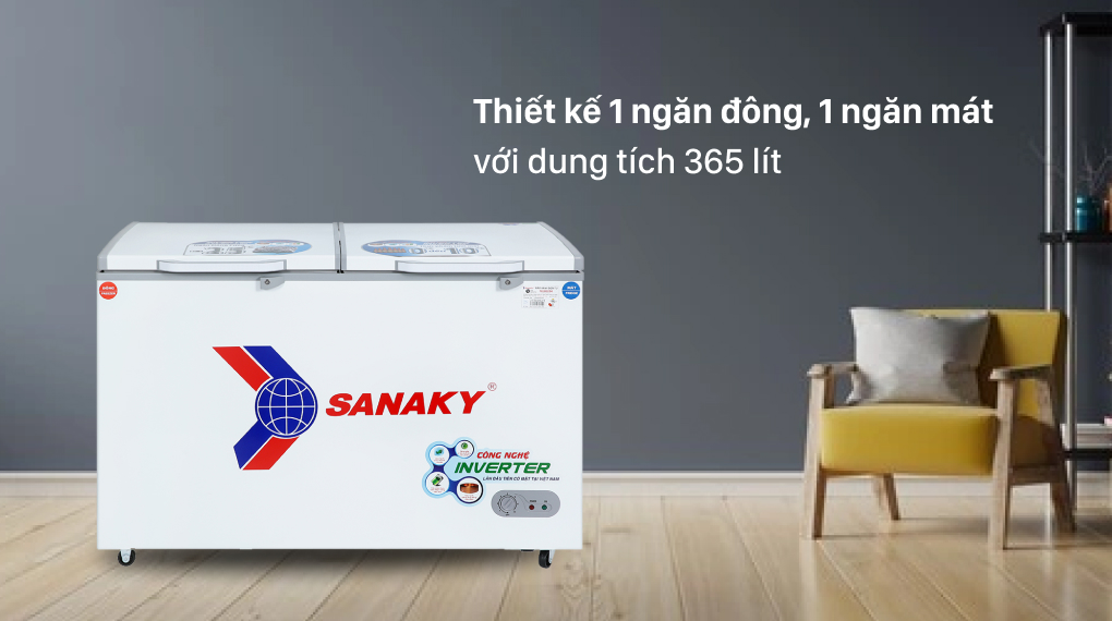 Tủ đông Sanaky Inverter 365 Lít VH-5699W3