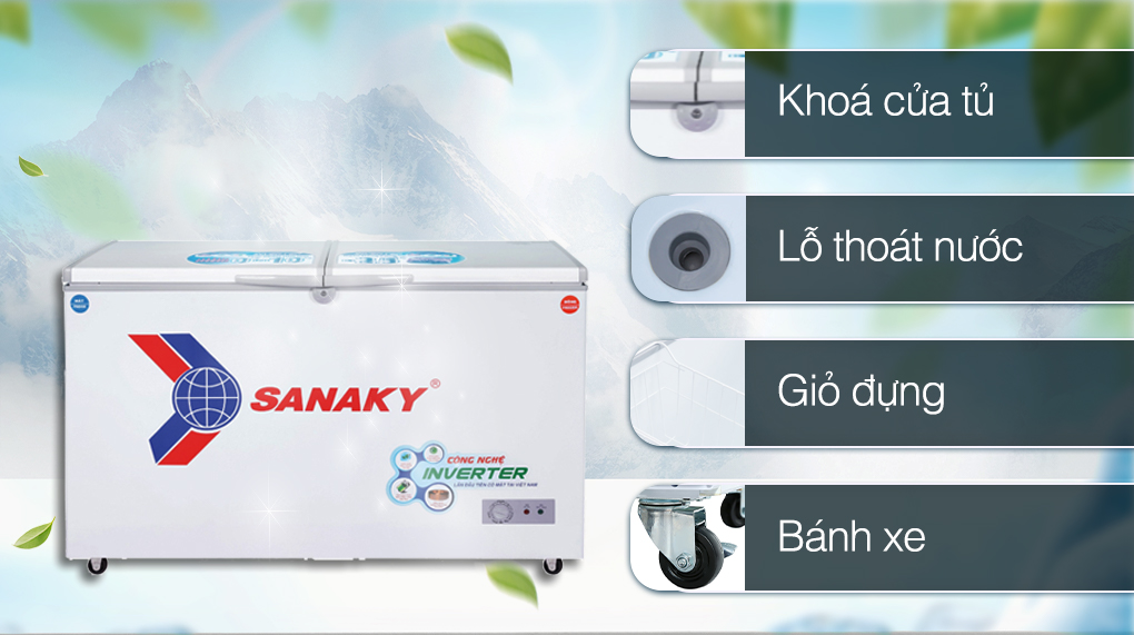 Tủ đông Sanaky Inverter 485 lít VH-6699W3