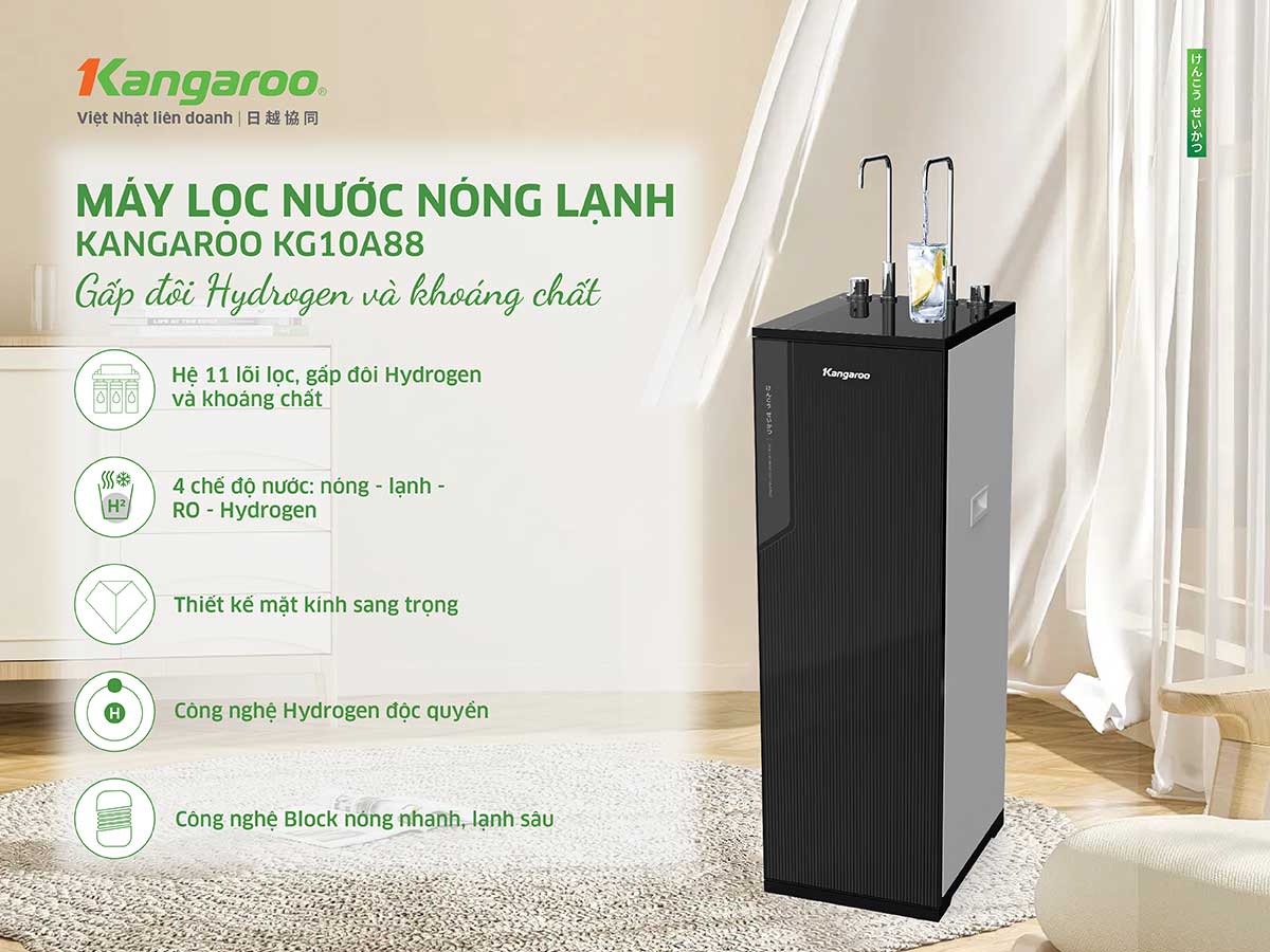 Máy lọc nước Kangaroo Hydrogen nóng lạnh KG10A88