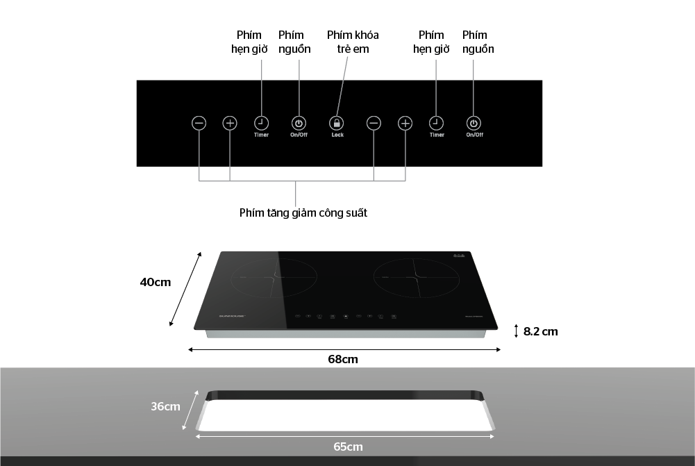 Bếp Đôi Điện Từ SUNHOUSE MAMA SHB 8100VN