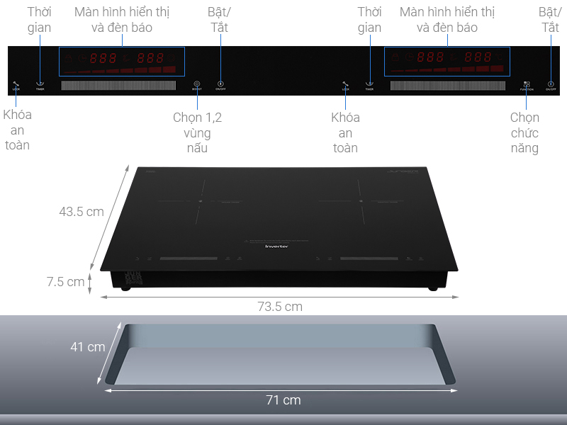 Bếp từ hồng ngoại lắp âm Junger SIS-68
