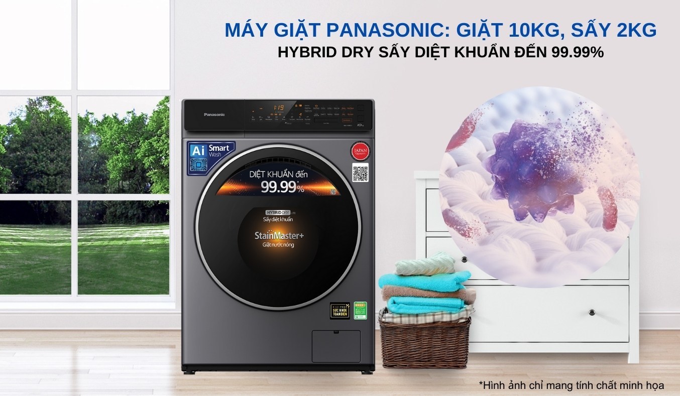 Máy giặt sấy Panasonic NA-V10FC1LVT 10/2kg