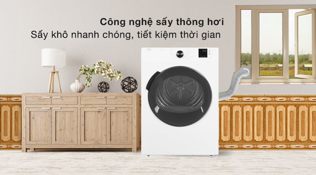 Máy sấy thông hơi Beko 9 kg DA9112RX0WB