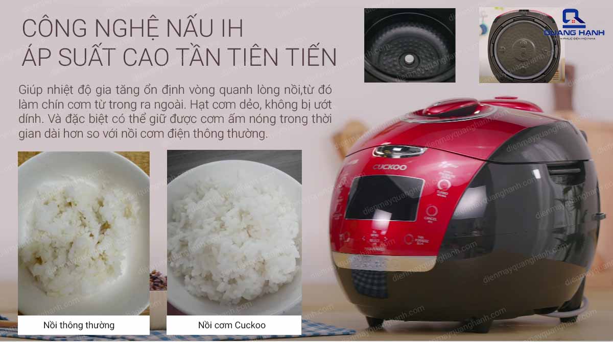 Nồi cơm áp suất cao tần Cuckoo 1.8 lít CRP-HUS1000F