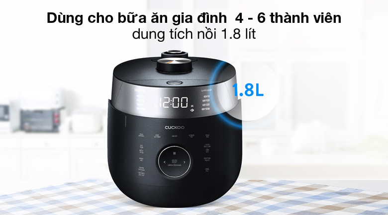 Nồi cơm áp suất cao tần Cuckoo 1.8 lít CRP-LHTR1009F/BKSIVNCV