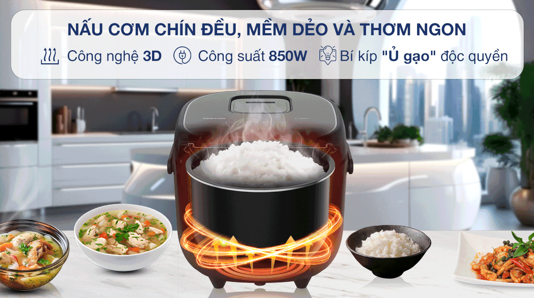 Nồi cơm điện tử Toshiba 1.8 lít RC-18DR4TVN(H) - Xám đậm
