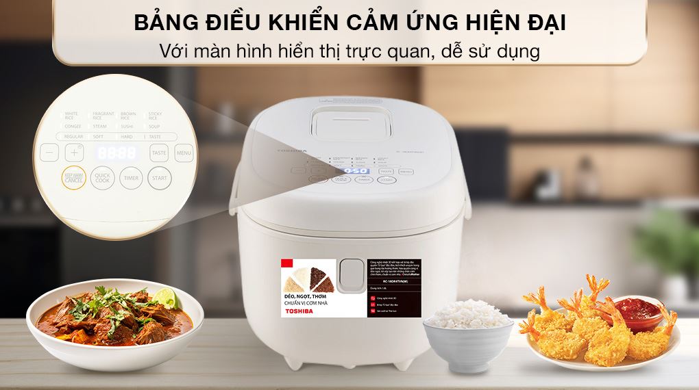 Nồi cơm điện tử Toshiba 1.8 lít RC-18DR4TVN(W) - Trắng