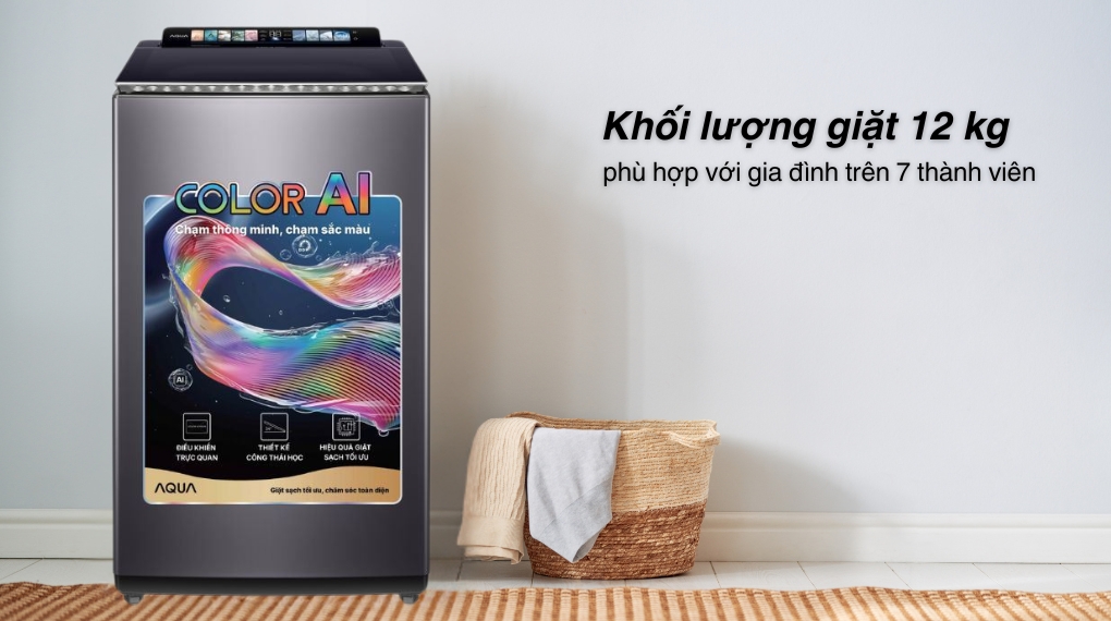 Máy giặt Aqua Inverter 12 kg AWM12-BSR1K(BU)