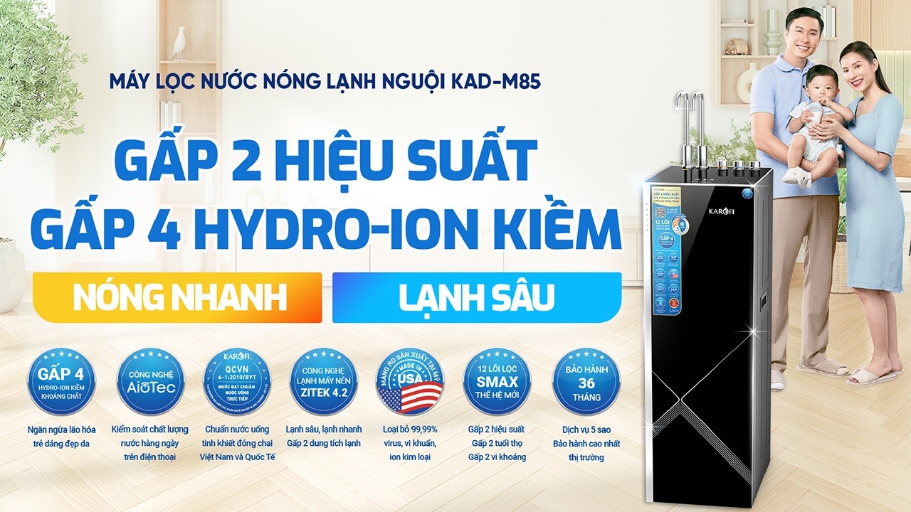 Máy lọc nước nóng lạnh Karofi KAD-M85