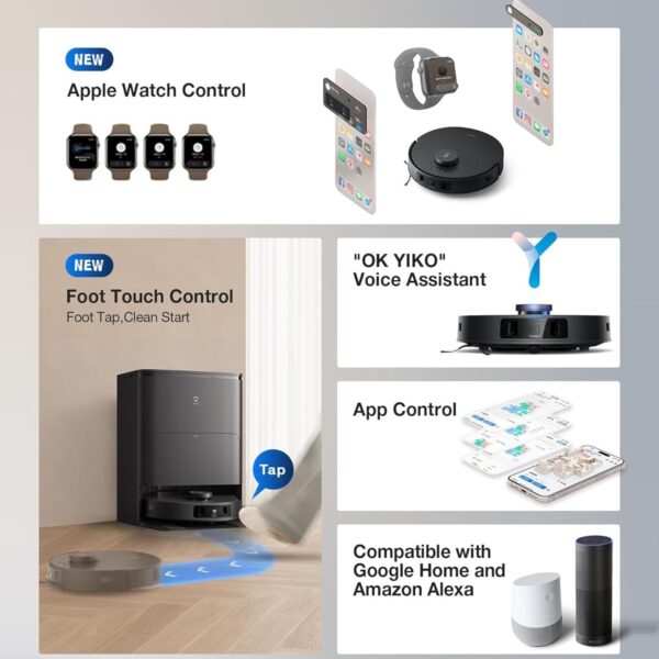 Robot hút bụi lau nhà Ecovacs Deebot T30S Pro OMNI 2025 Đen - Trắng