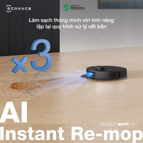 Robot hút bụi lau nhà Ecovacs Deebot T30S Pro OMNI 2025 Đen - Trắng
