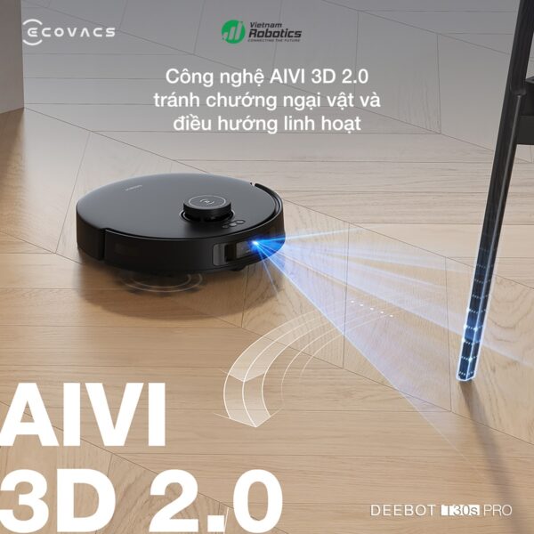 Robot hút bụi lau nhà Ecovacs Deebot T30S Pro OMNI 2025 Đen - Trắng