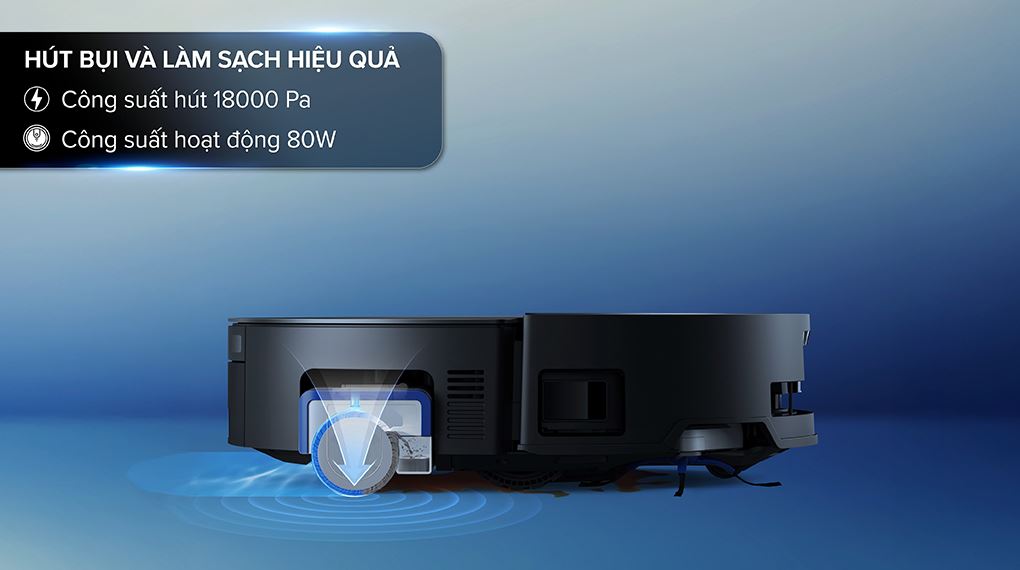 Robot hút bụi lau nhà Ecovacs X8 PRO OMNI - Đen