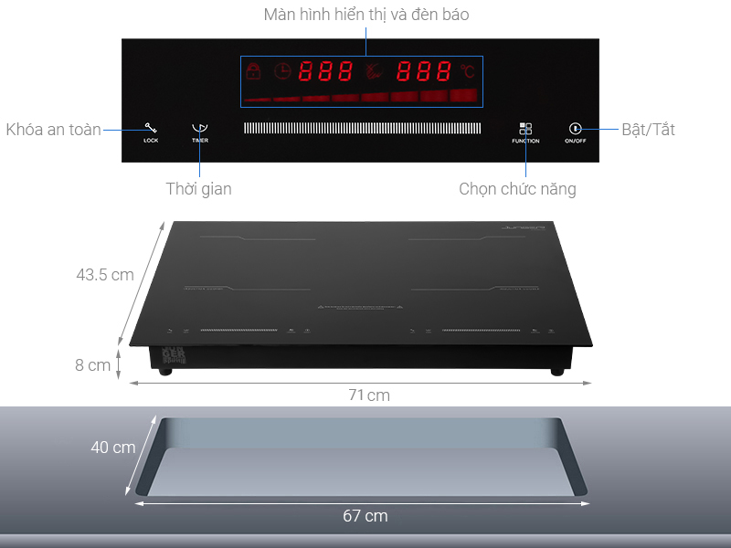 Bếp từ đôi âm Junger MK-22 4000W 2 Bếp từ đôi âm Junger MK-22 4000W